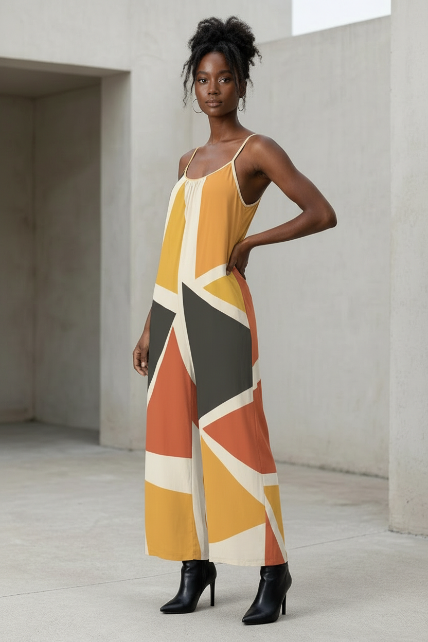 Geometric Wide Leg Jumpsuit | Angles | Kinky Nomad