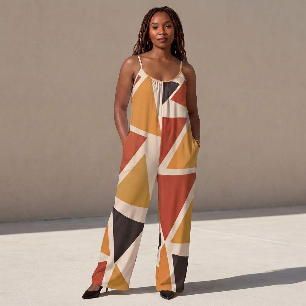 Wide-Leg Jumpsuit | Angles Series | Earth Palette | Kinky Nomad