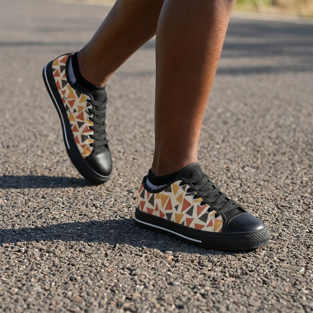 Angles Canvas Low Top Sneakers | Sundown Palette | Kinky Nomad