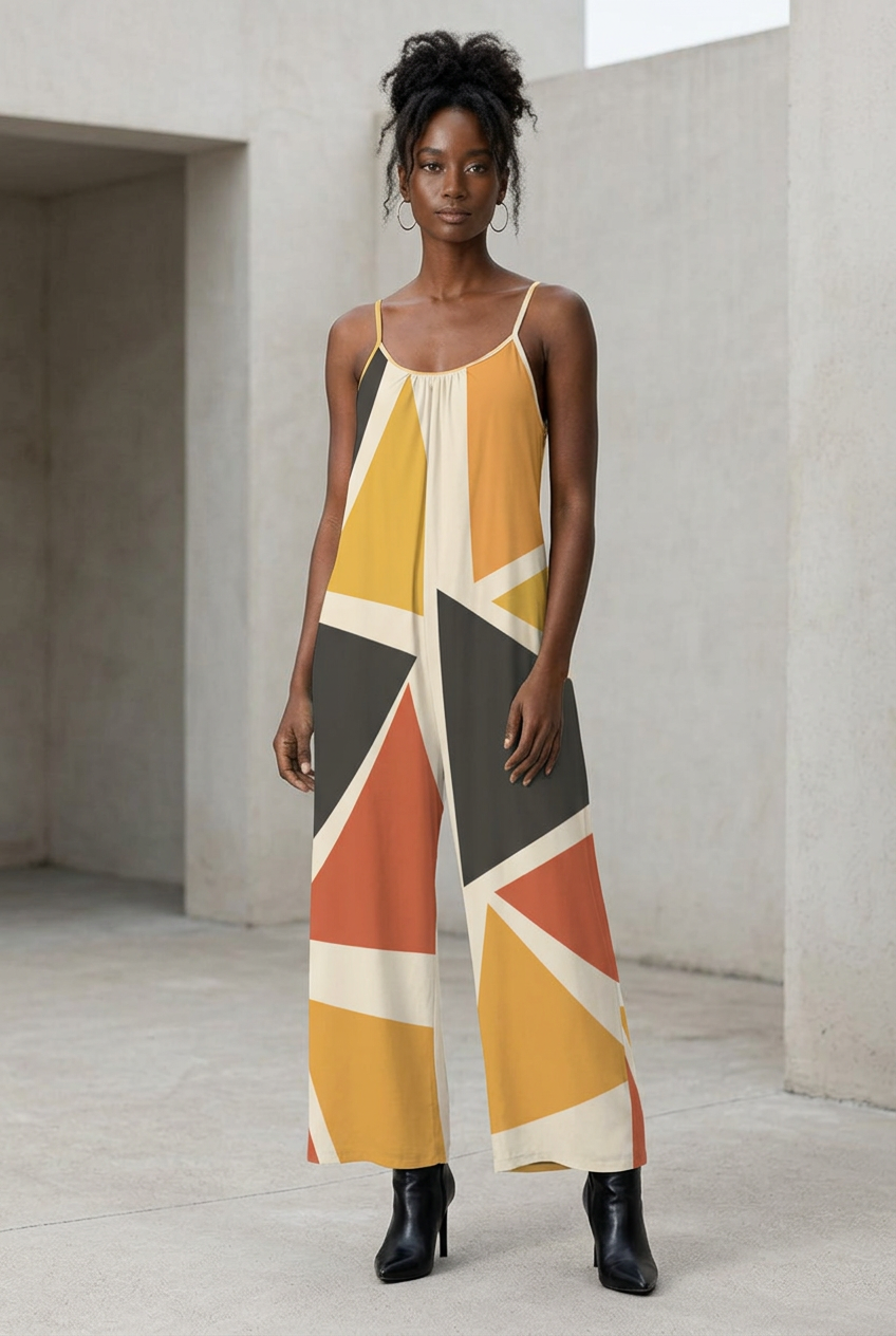 Geometric Wide Leg Jumpsuit | Angles | Kinky Nomad