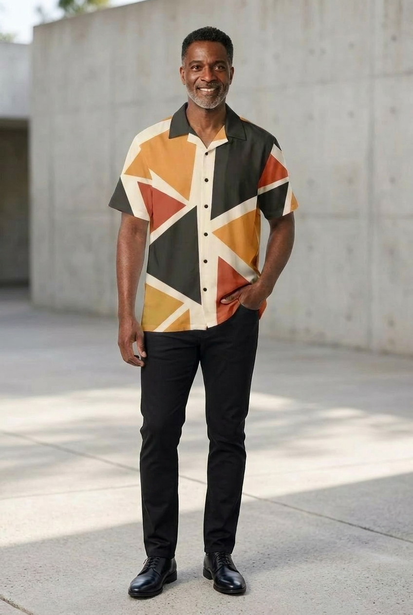 Men's Geometric Shirt | Angles Series | Kinky Nomad