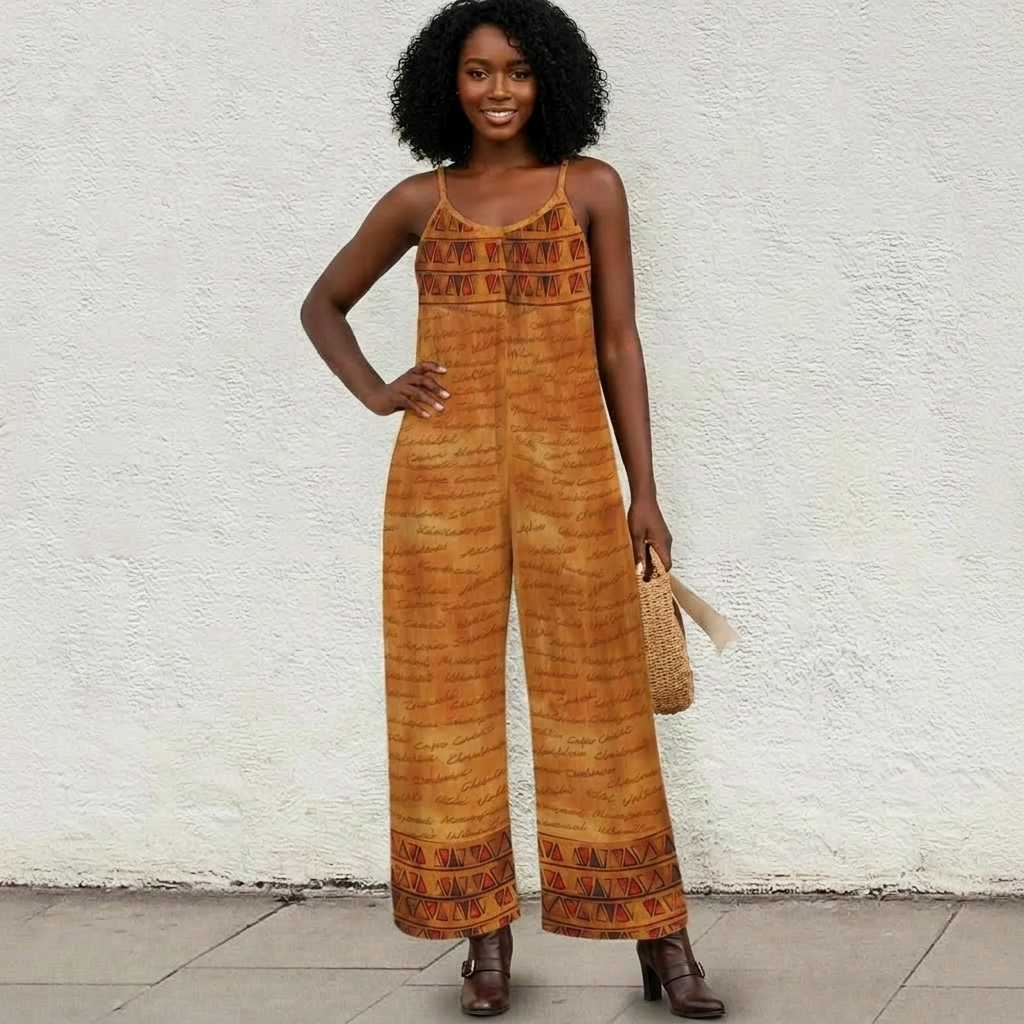 African Print Wide Leg Jumpsuit | Ghana Inspired | Kinky Nomad