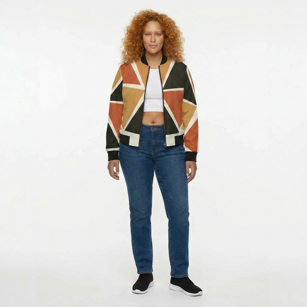 Women's Bomber Jacket | Angles Bogolan Ghana Isis | Kinky Nomad