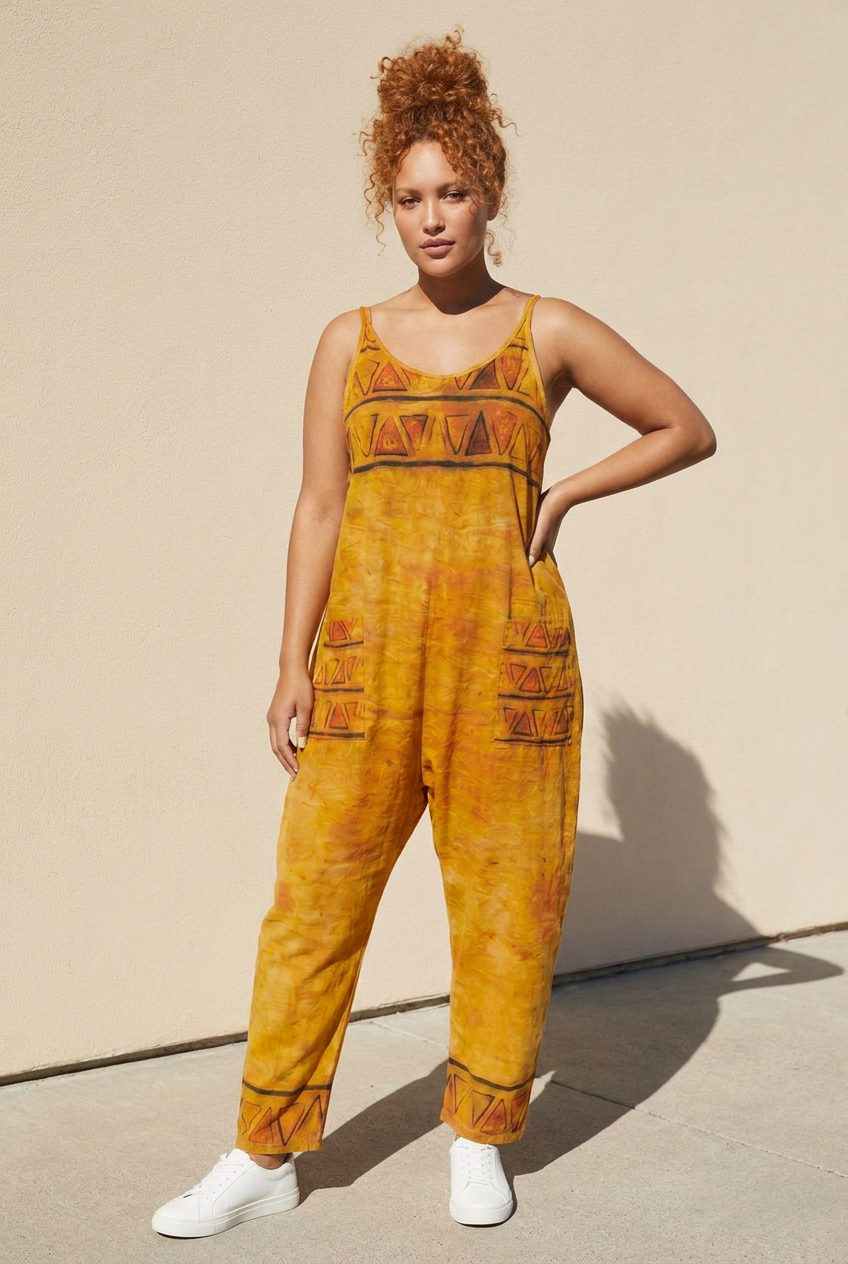 African Geometric Jumpsuit | Ghana Ground Series | Kinky Nomad