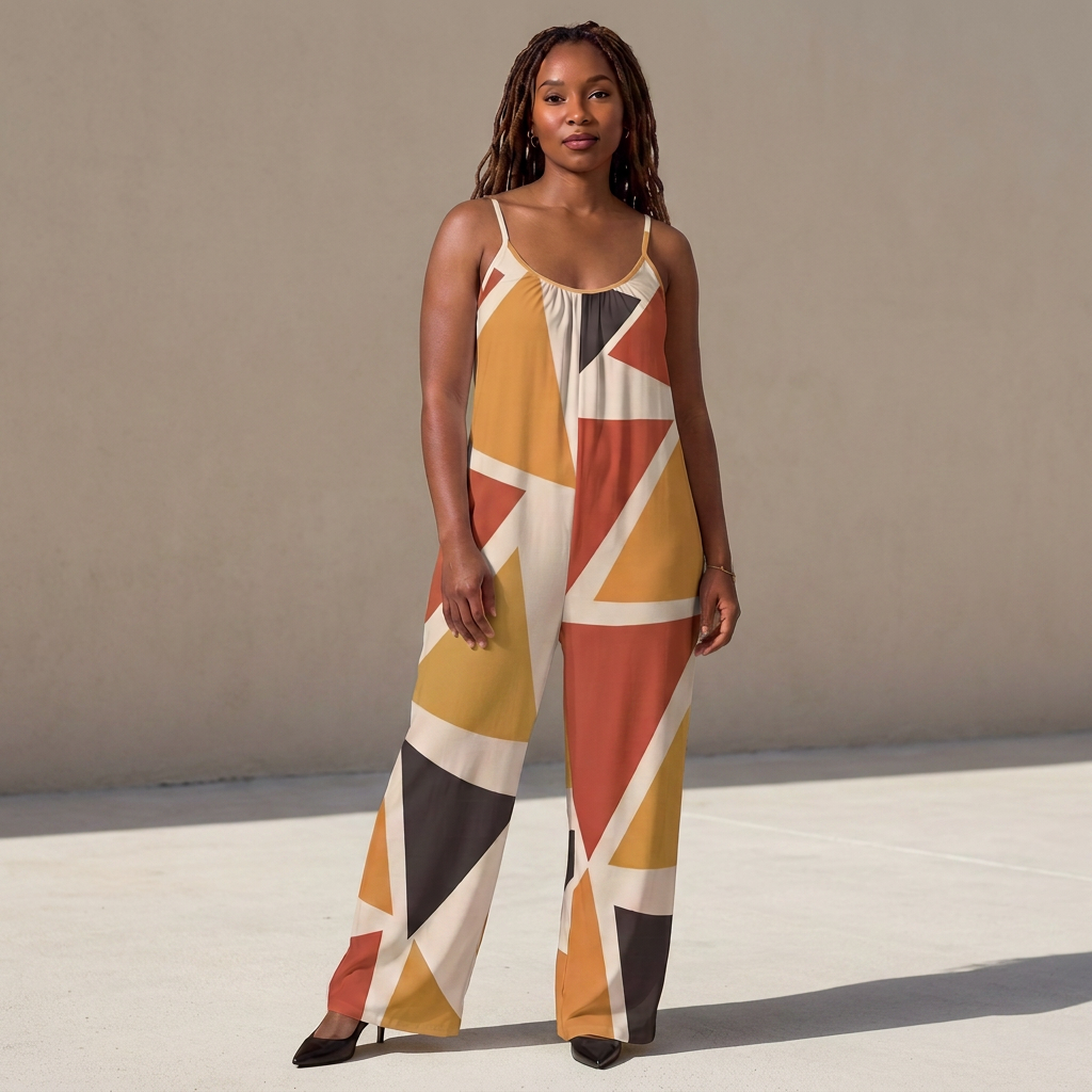 Wide-Leg Jumpsuit | Angles Series | Earth Palette | Kinky Nomad