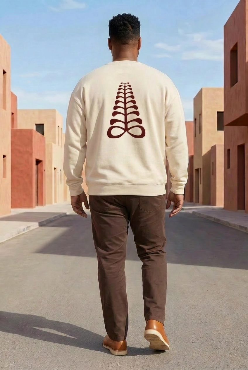 AFRICAN Sweatshirt | Aya Adinkra Symbol | Recycled Fleece | Kinky Nomad