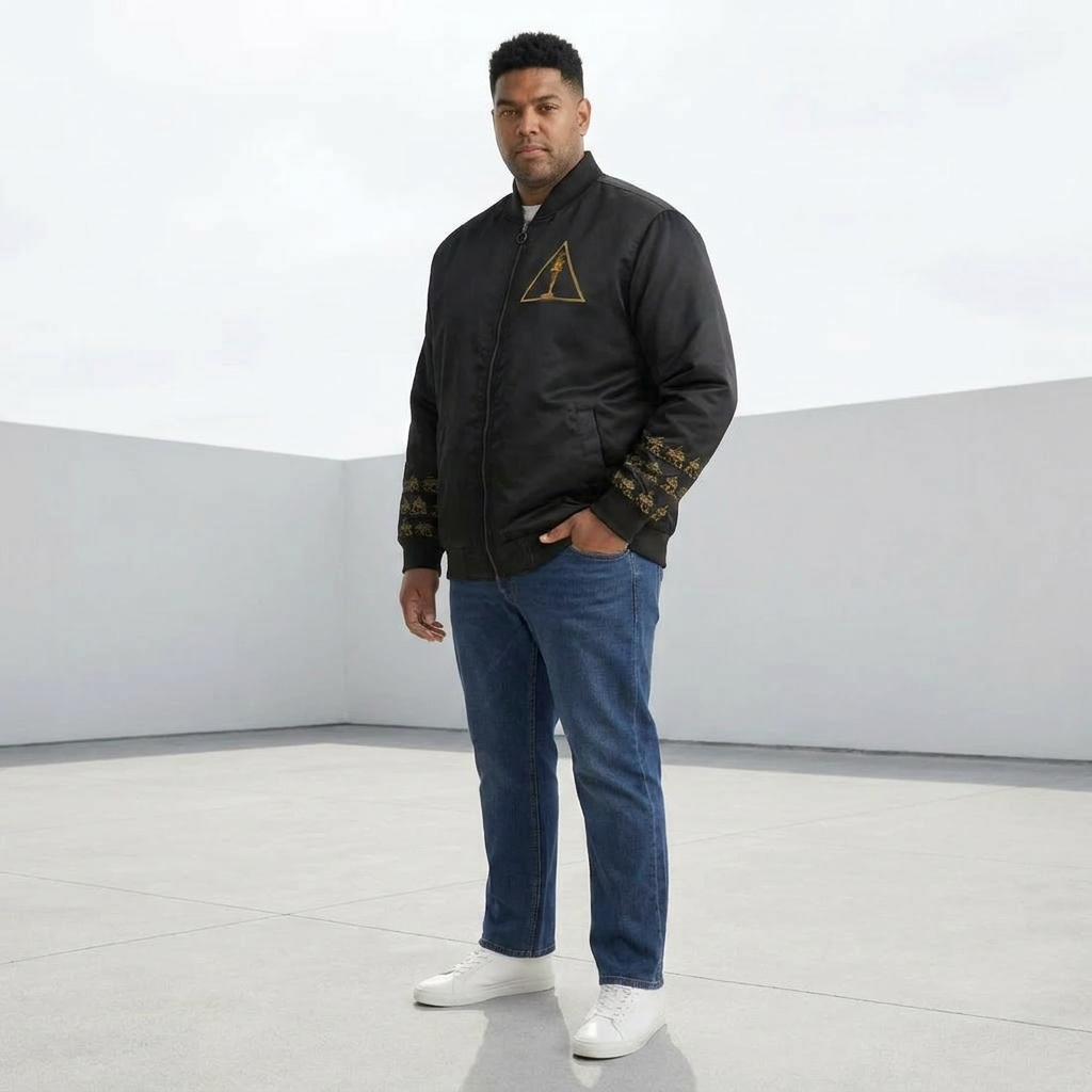 Men's Bomber Jacket | Angles Bogolan Ghana Kemet | Kinky Nomad