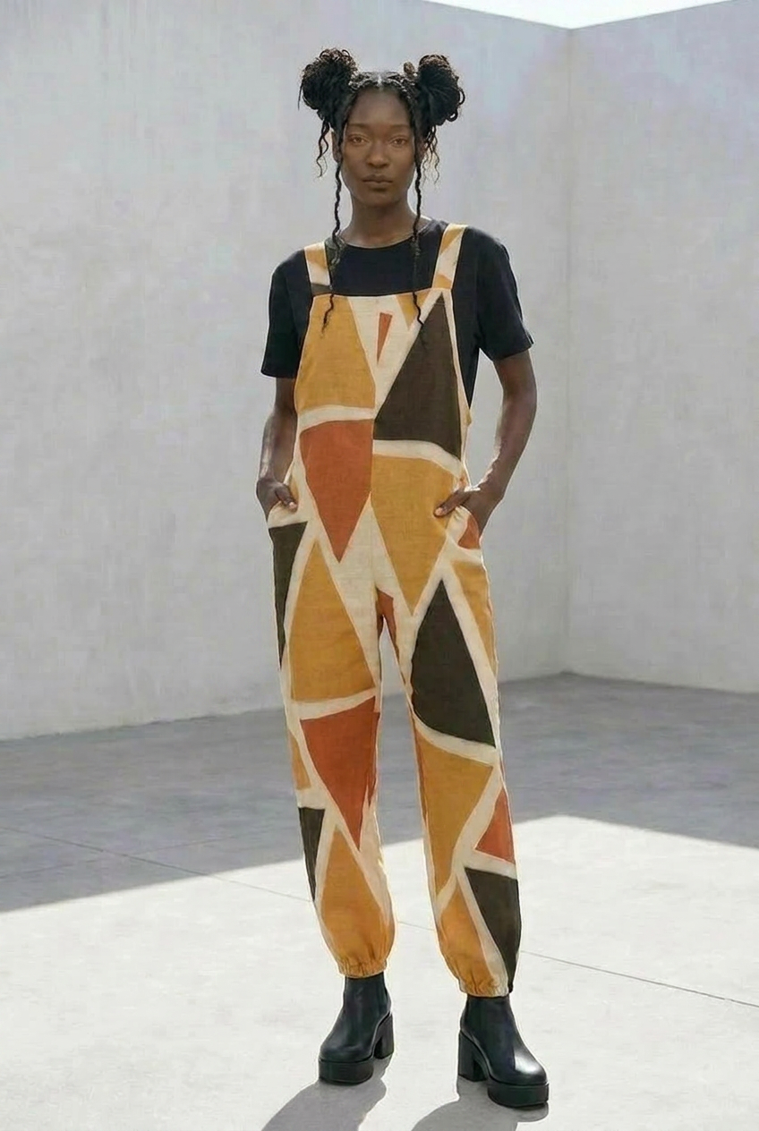 Geometric Baggy Jumpsuit | Angles Series | Kinky Nomad