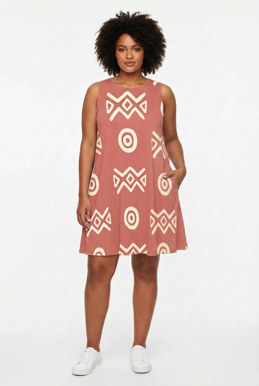 A-Line Sleeveless Dress with Pockets | Angles Savanna | Kinky Nomad