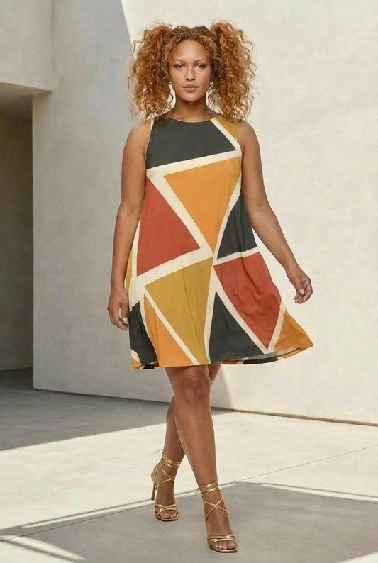 Geometric A-Line Dress | Angles Series | Kinky Nomad