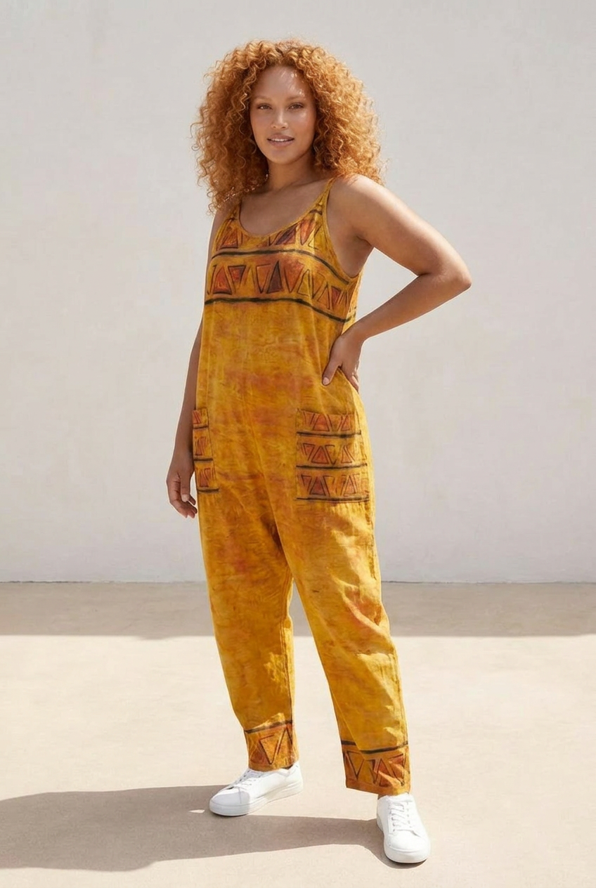 African Geometric Jumpsuit | Ghana Ground Series | Kinky Nomad