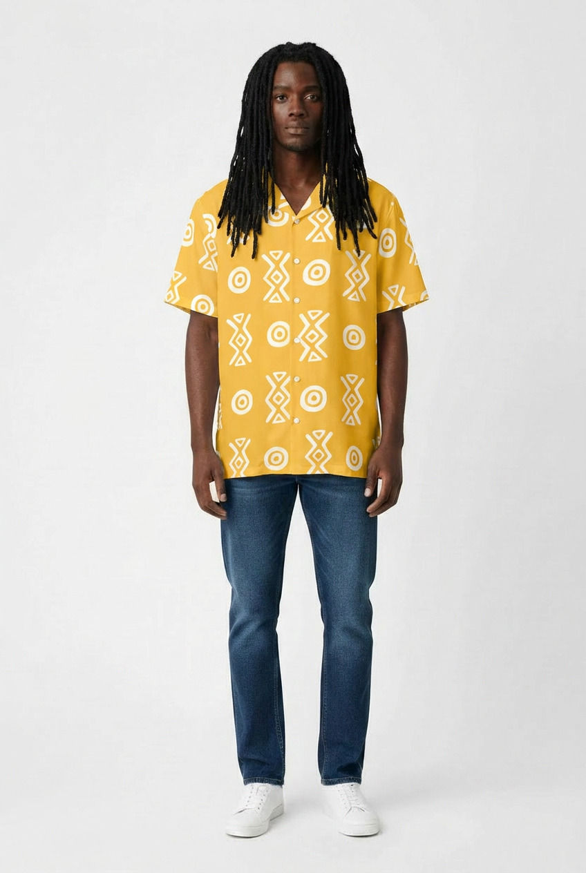 Camp Collar Shirt | Angles Savanna Gold Sage | Kinky Nomad