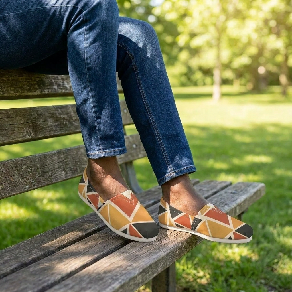 Canvas Slip-On Shoes | Ghana & Angles Series | Kinky Nomad
