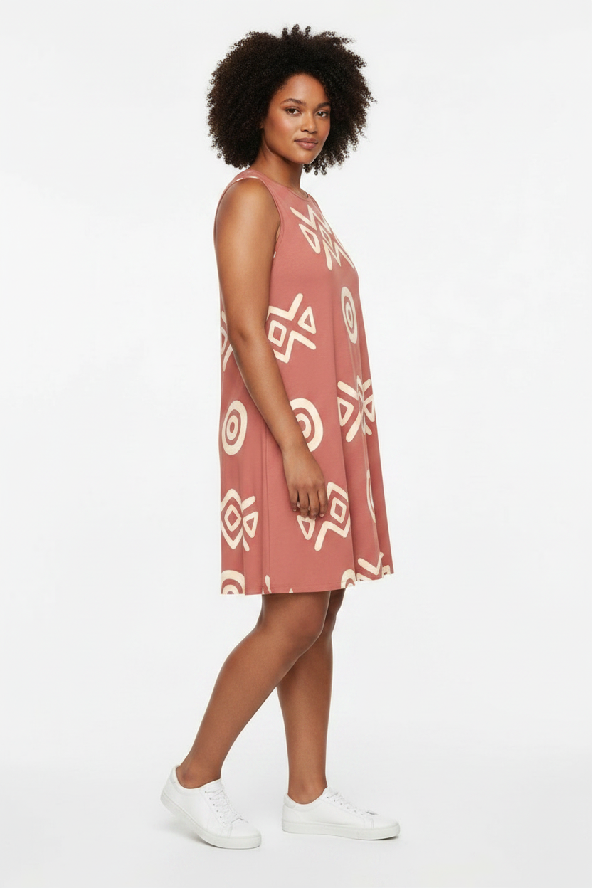 A-Line Sleeveless Dress with Pockets | Angles Savanna | Kinky Nomad