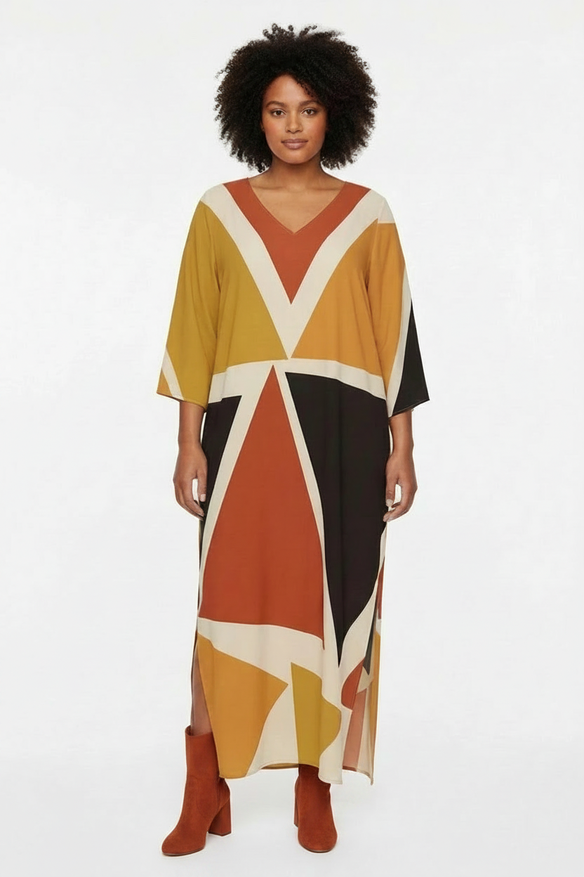 Geometric Kaftan Dress | Angles Series | Kinky Nomad