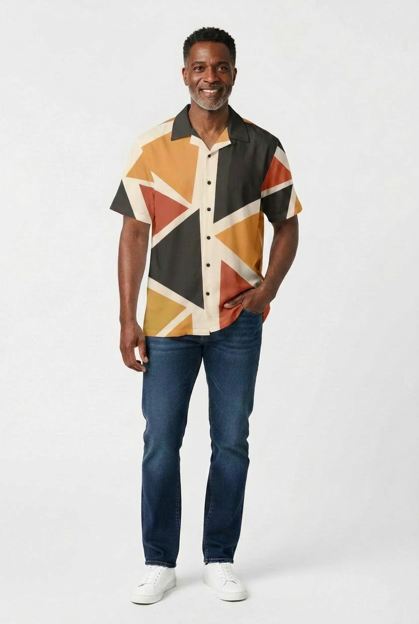 Men's Geometric Shirt | Angles Series | Kinky Nomad