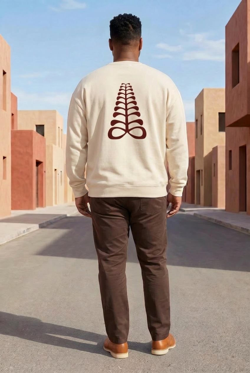 AFRICAN Sweatshirt | Aya Adinkra Symbol | Recycled Fleece | Kinky Nomad
