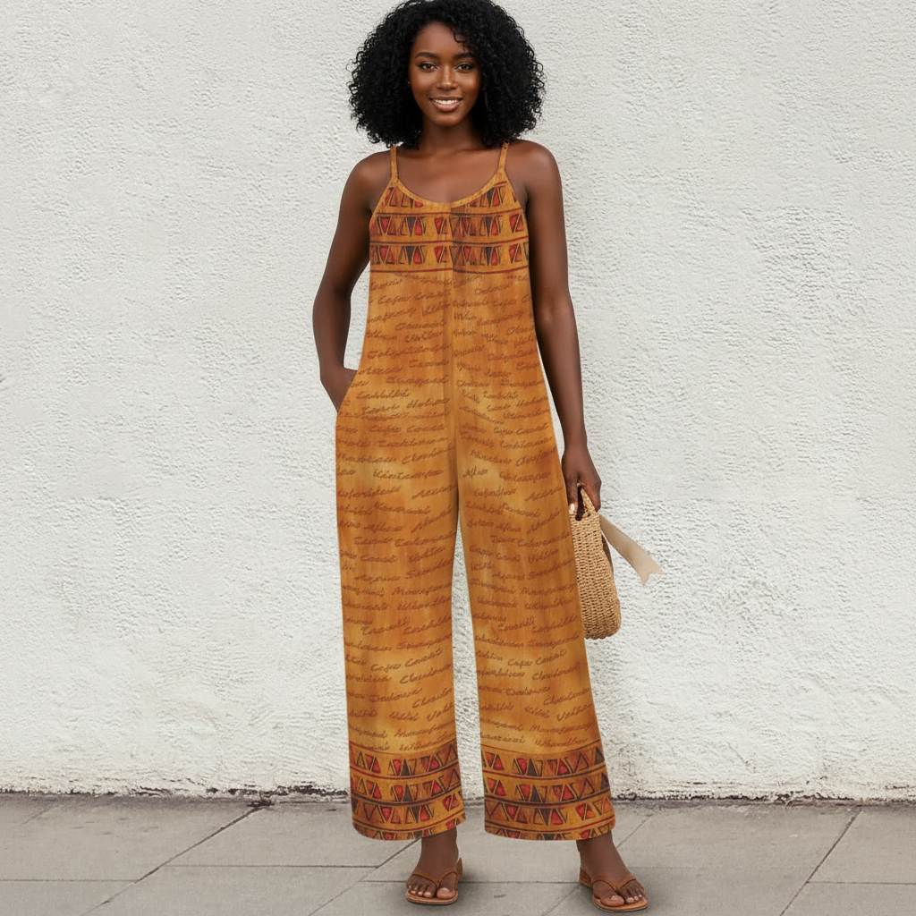 African Print Wide Leg Jumpsuit | Ghana Inspired | Kinky Nomad