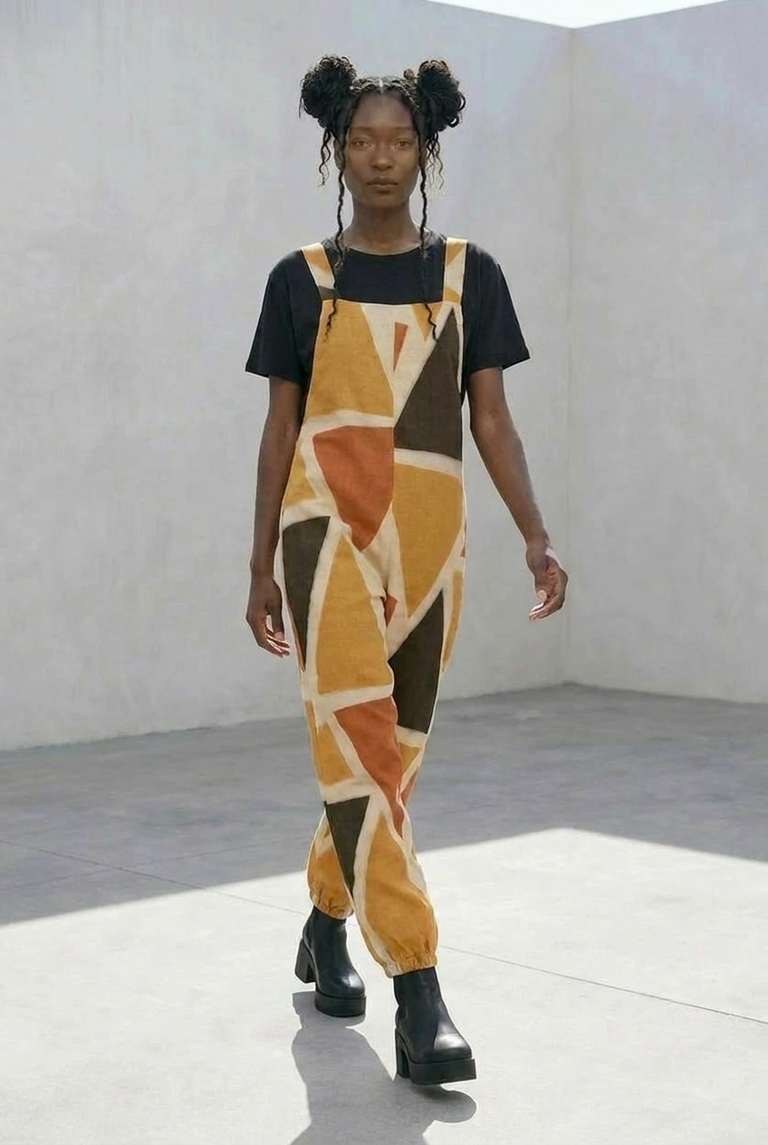 Geometric Baggy Jumpsuit | Angles Series | Kinky Nomad