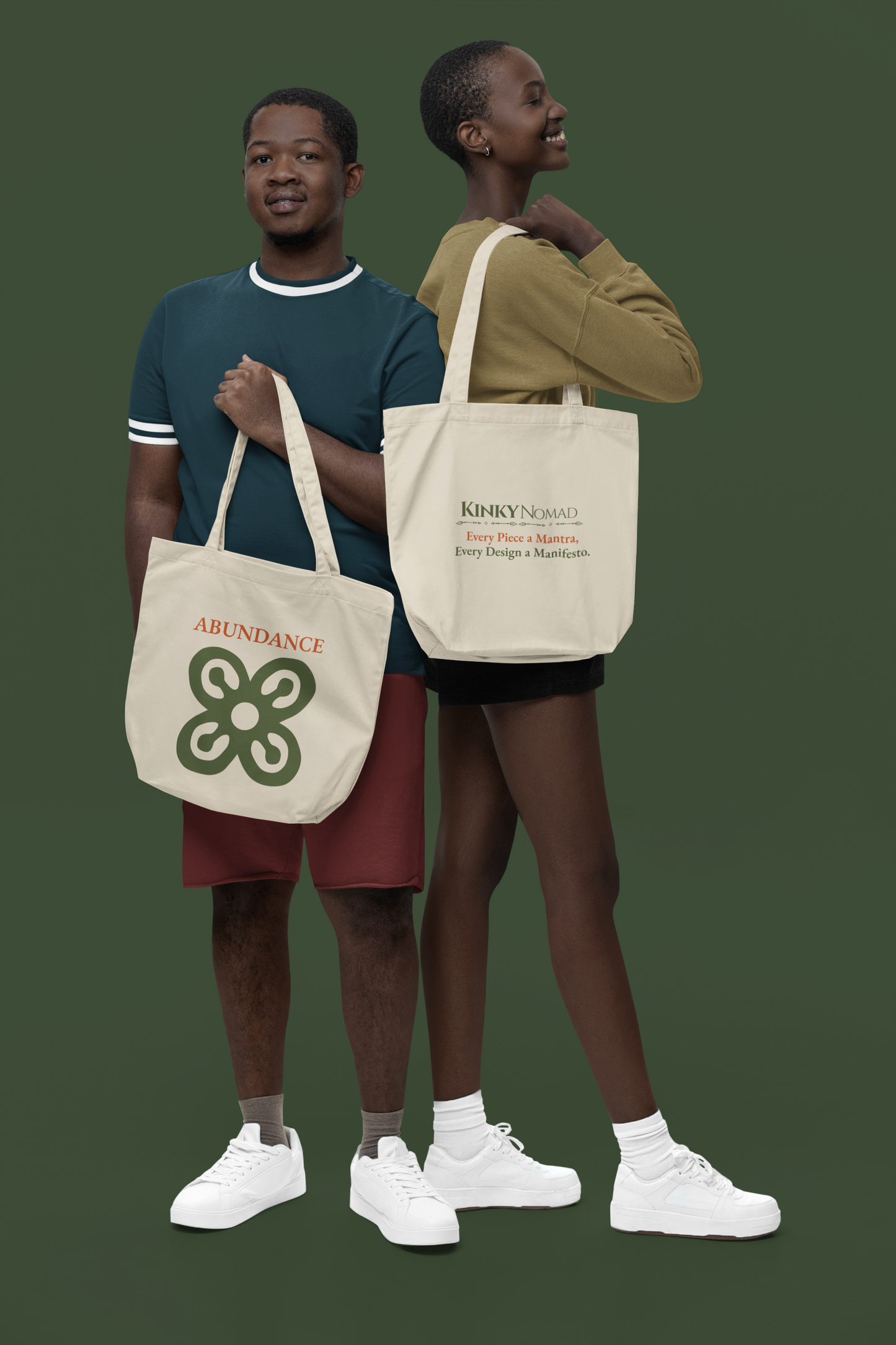 ABUNDANCE Adinkra Organic Cotton Tote Bag | Eco-Friendly African Symbol Tote by Kinky Nomad