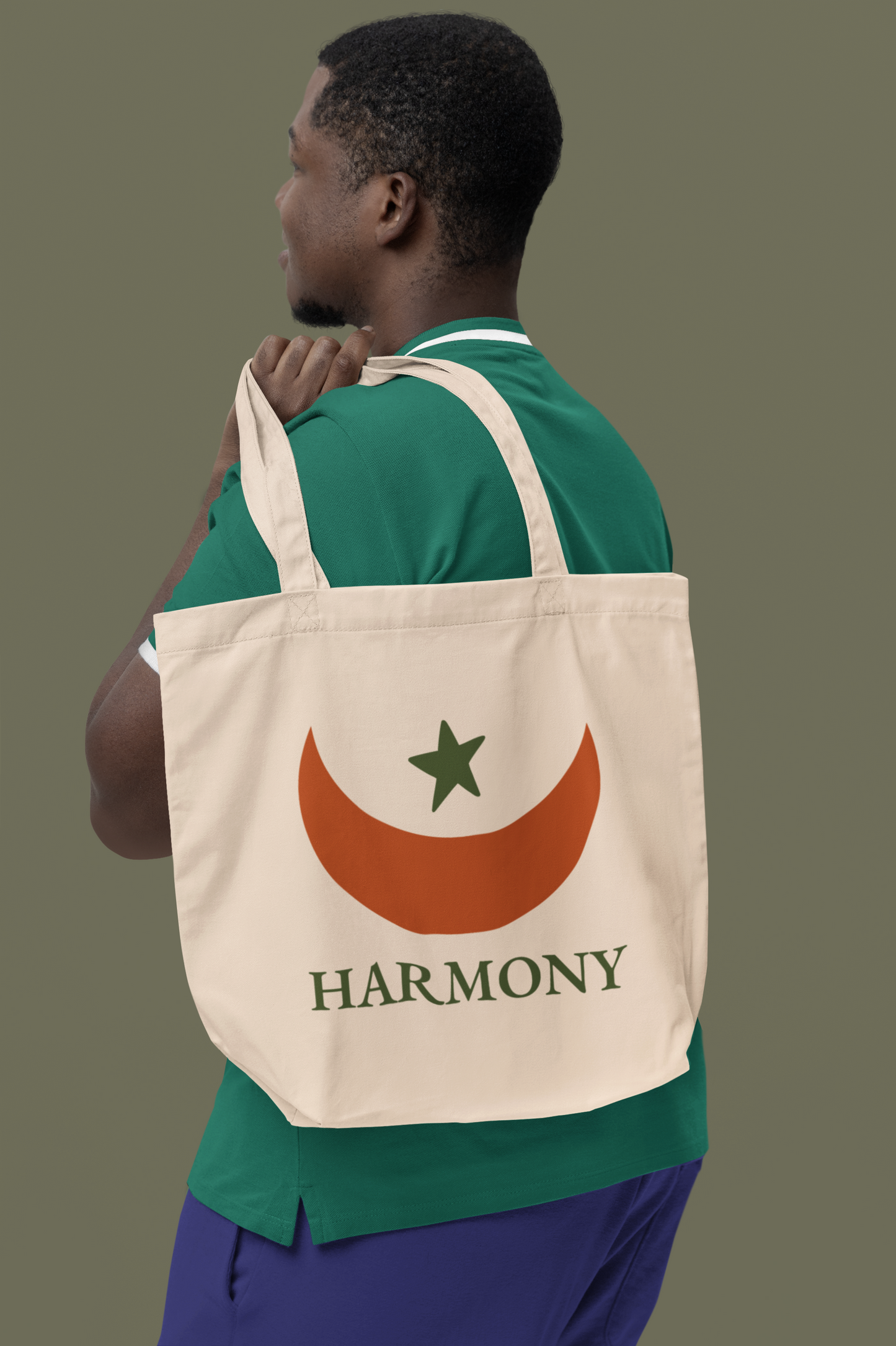 HARMONY Adinkra Tote Bag – Organic Cotton, Eco-Friendly African Symbol Bag, Sustainable Gift by Kinky Nomad