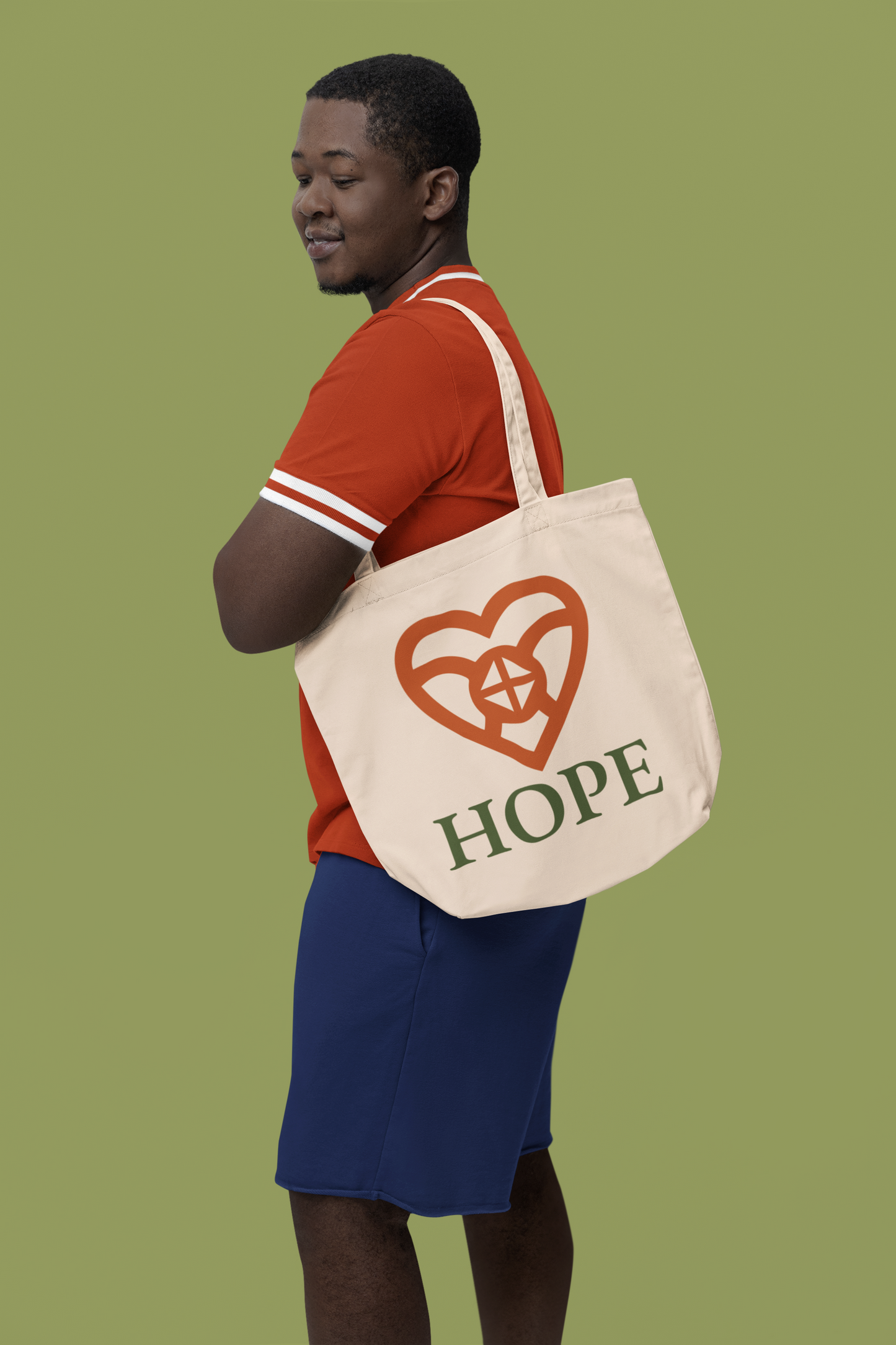 HOPE Adinkra Organic Cotton Tote Bag | Eco-Friendly African Symbol Tote by Kinky Nomad