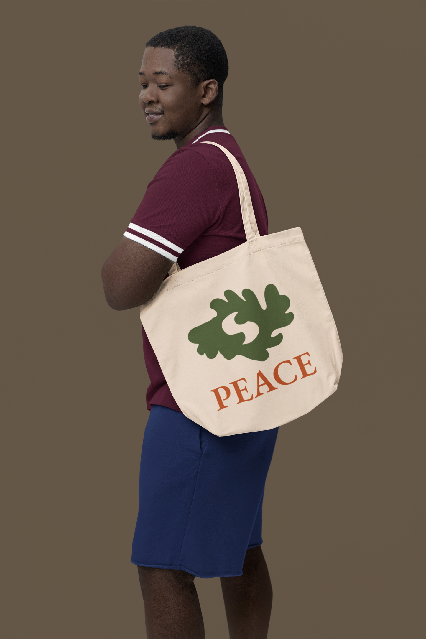 PEACE Adinkra Organic Cotton Tote Bag | Eco-Friendly African Symbol Tote by Kinky Nomad