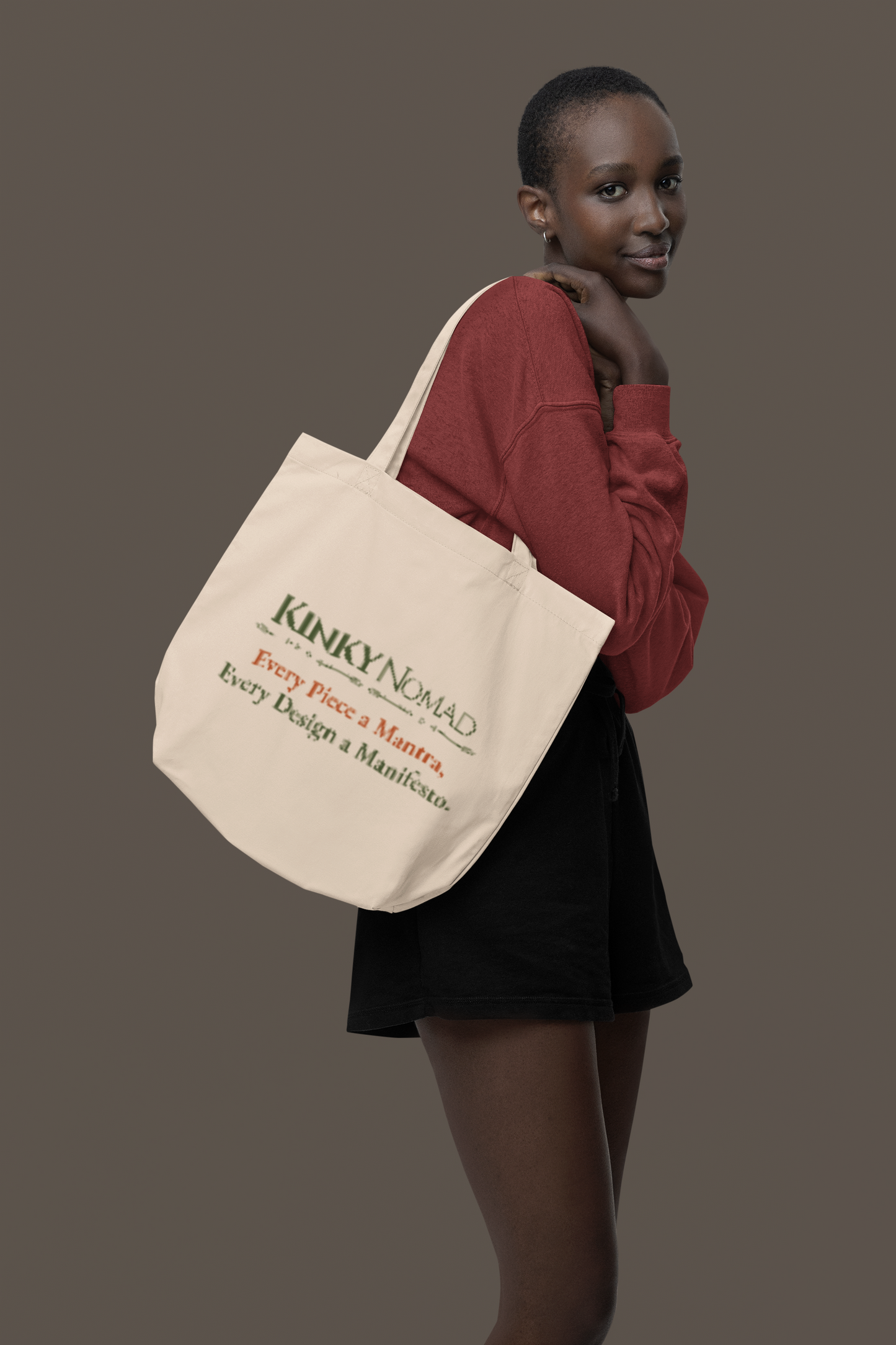 PEACE Adinkra Organic Cotton Tote Bag | Eco-Friendly African Symbol Tote by Kinky Nomad