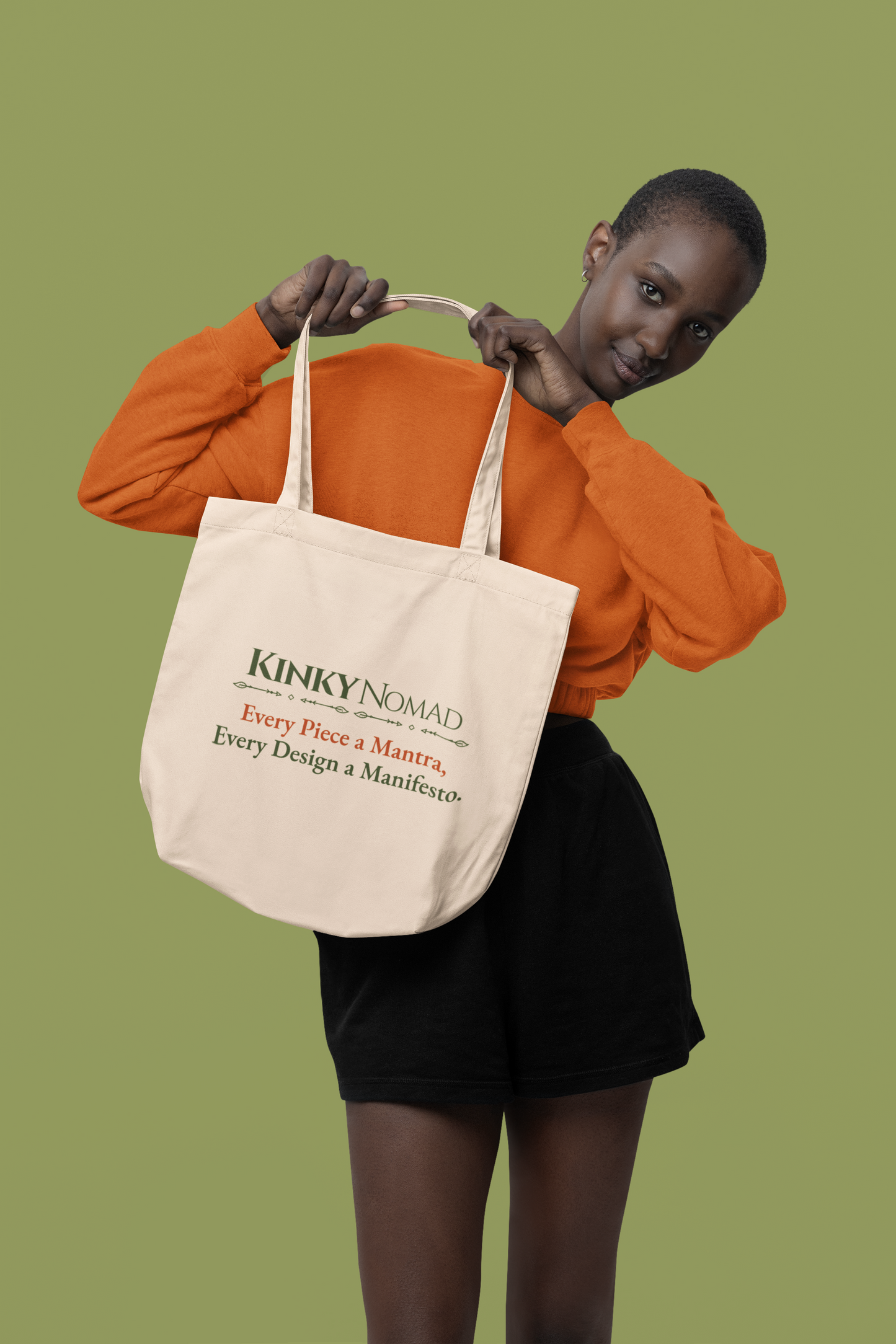 LOVE Adinkra Organic Cotton Tote Bag | Eco-Friendly African Symbol Tote by Kinky Nomad