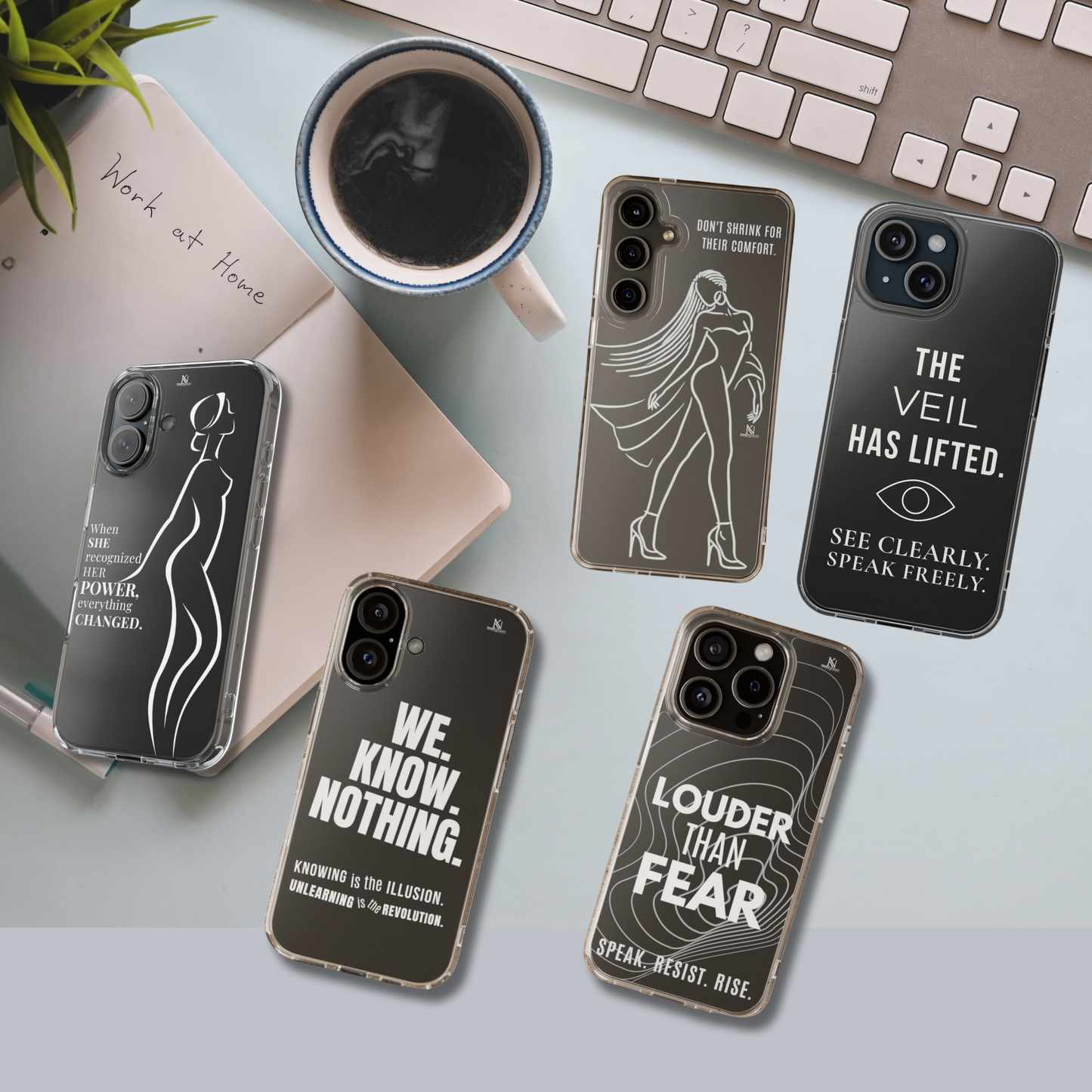 Empowerment Clear Phone Case – Slim Protective Cover for iPhone & Samsung (5 Designs)