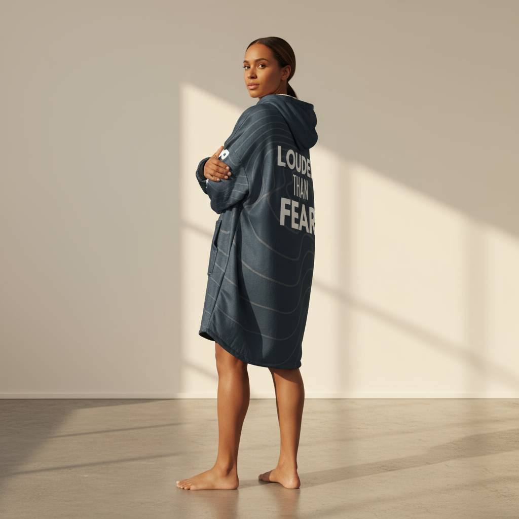 Louder Than Fear Oversized Unisex Hooded Blanket – Speak. Resist. Rise.