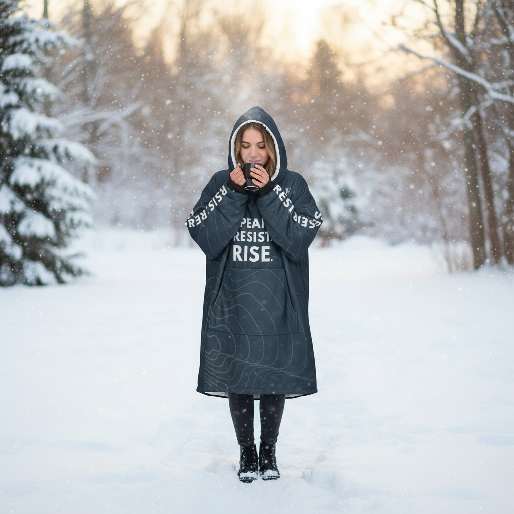Louder Than Fear Oversized Unisex Hooded Blanket – Speak. Resist. Rise.