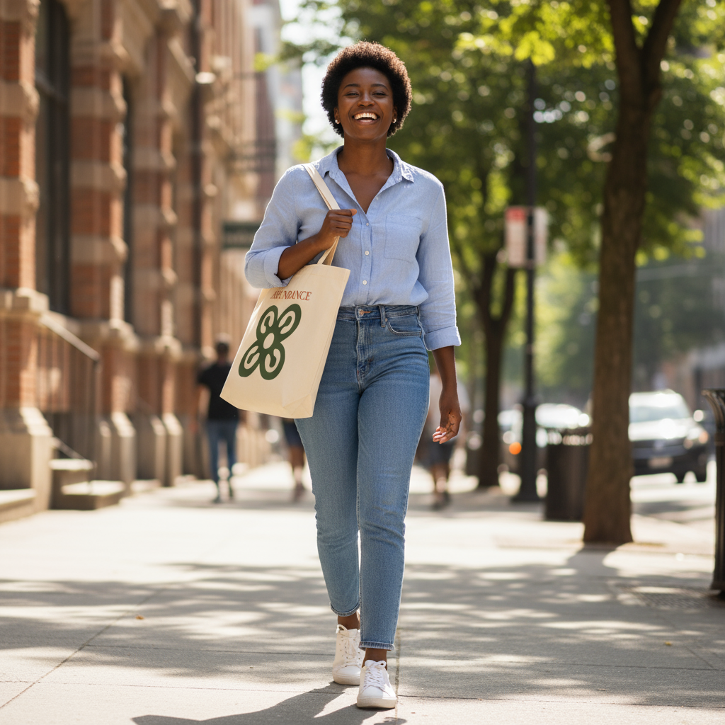 ABUNDANCE Adinkra Organic Cotton Tote Bag | Eco-Friendly African Symbol Tote by Kinky Nomad