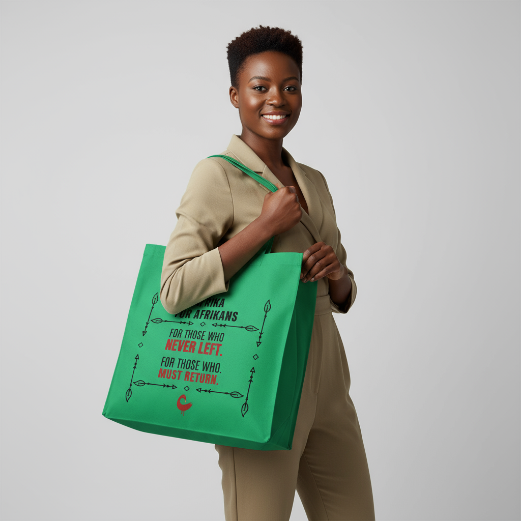 Afrika for Afrikans Tote Bag | Empowerment Quote Reusable Cotton Canvas Tote by Kinky Nomad