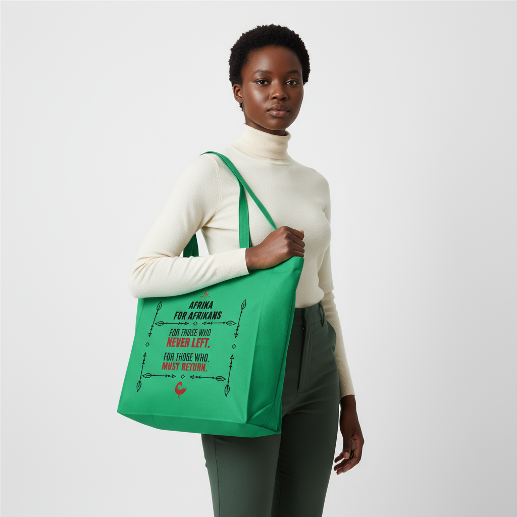 Afrika for Afrikans Tote Bag | Empowerment Quote Reusable Cotton Canvas Tote by Kinky Nomad