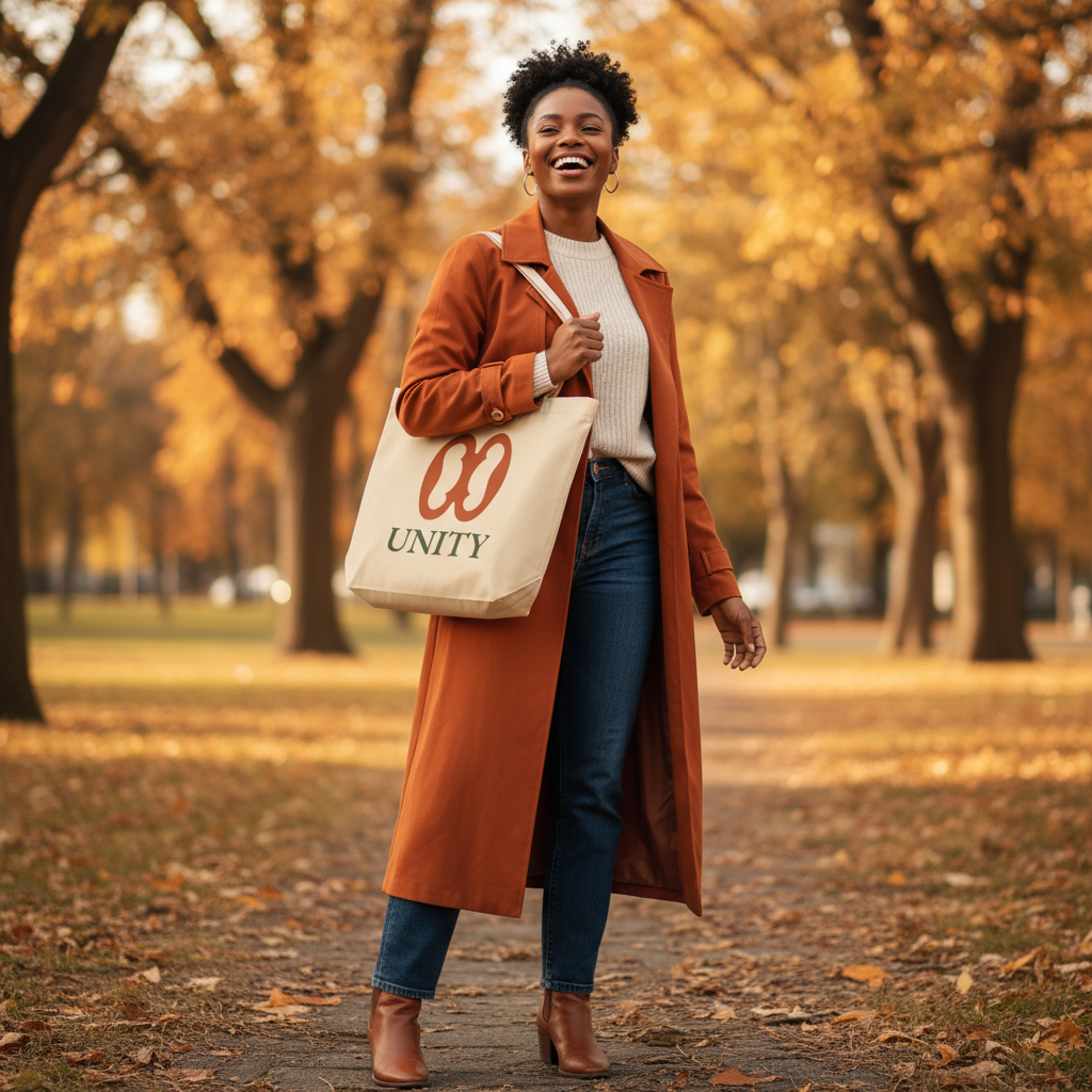 UNITY Adinkra Organic Cotton Tote Bag | Eco-Friendly African Symbol Tote by Kinky Nomad