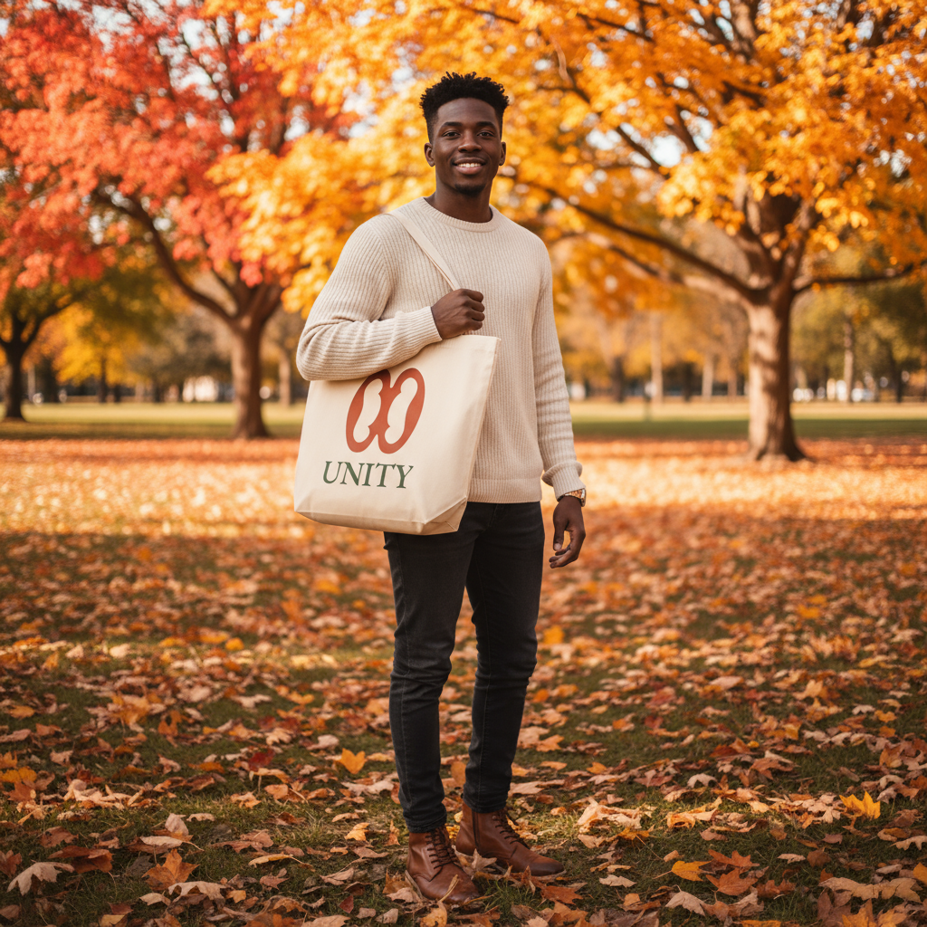 UNITY Adinkra Organic Cotton Tote Bag | Eco-Friendly African Symbol Tote by Kinky Nomad