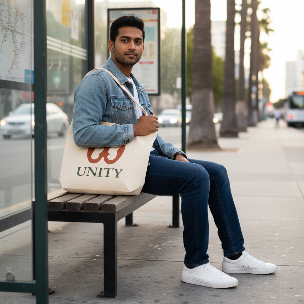 UNITY Adinkra Organic Cotton Tote Bag | Eco-Friendly African Symbol Tote by Kinky Nomad