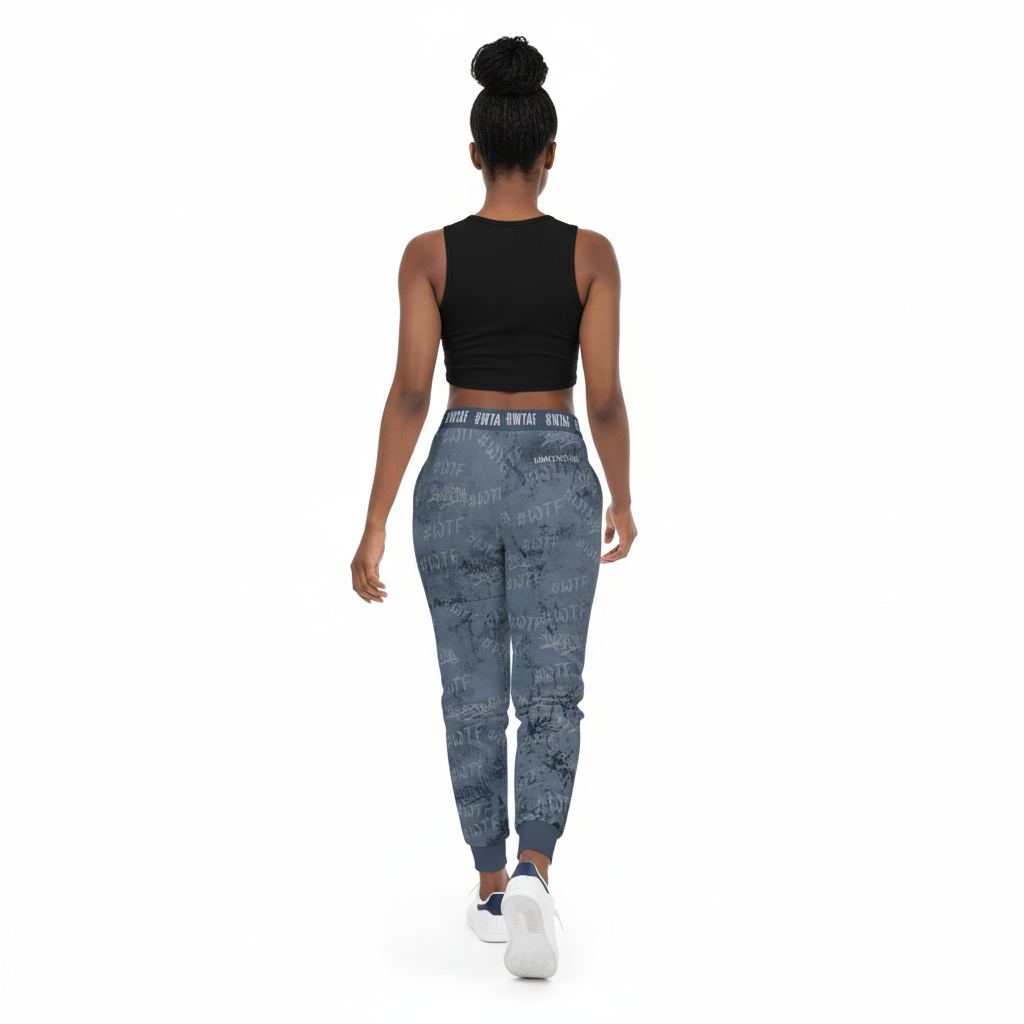 #WTAF Empowerment Joggers – Woke. Tuned In. Aware. Fearless | Slate Graffiti Print