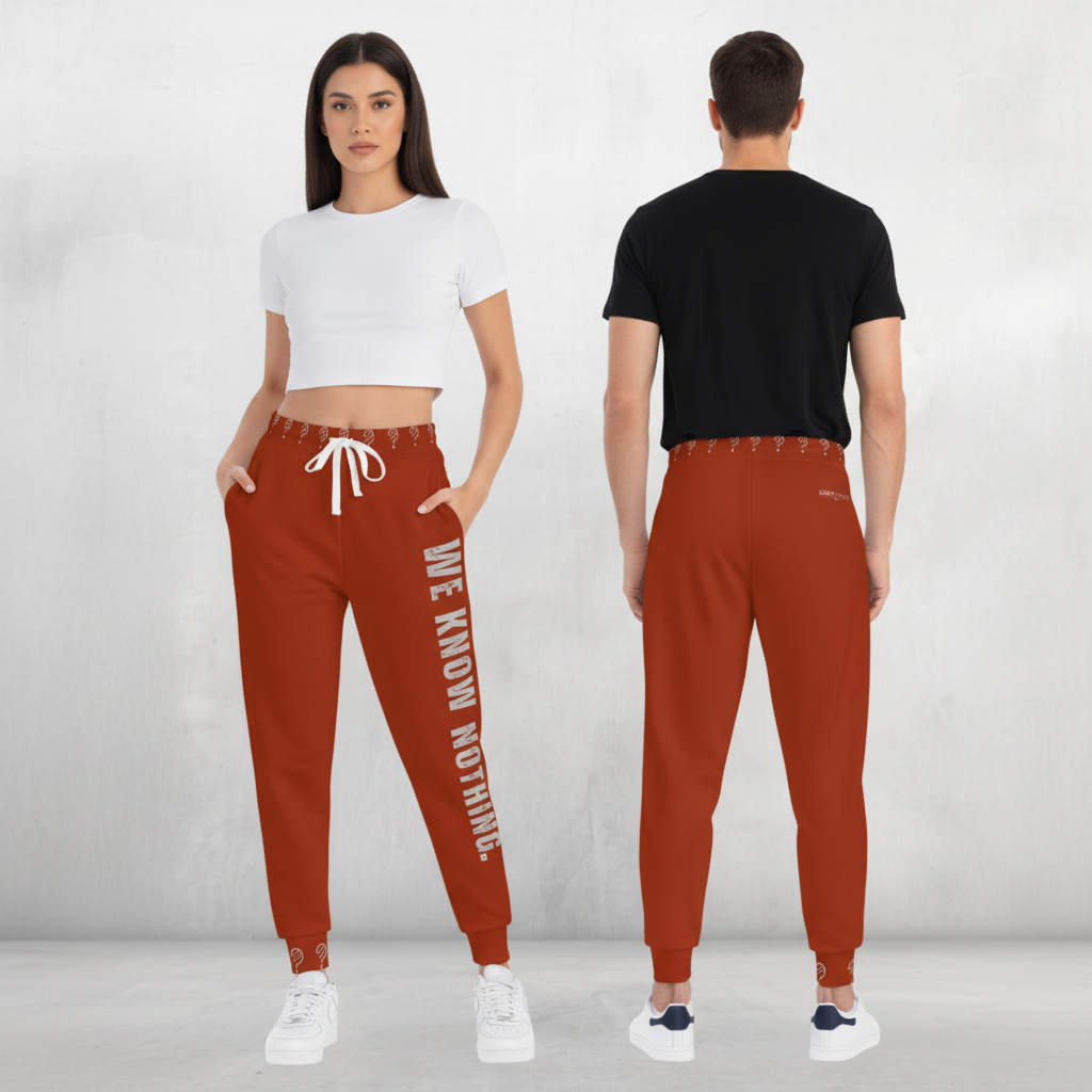 WE KNOW NOTHING Joggers – Rust