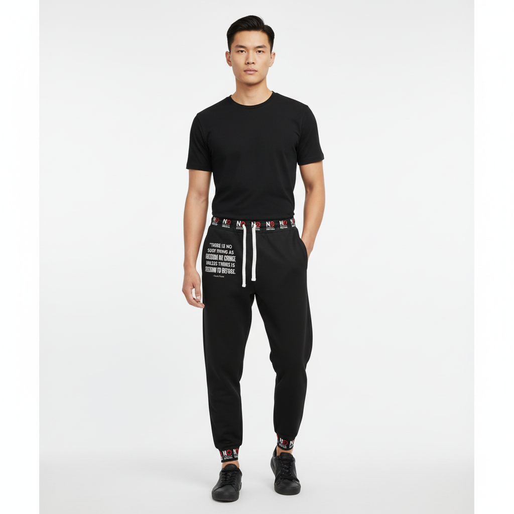 NO FREEDOM Athletic Joggers -BLACK