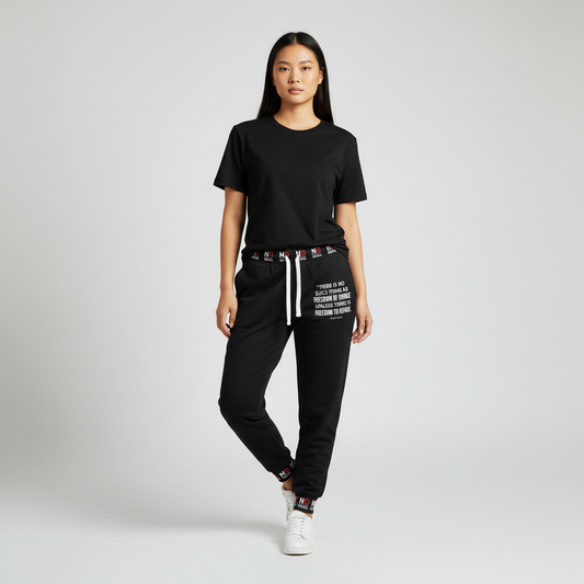 NO FREEDOM Athletic Joggers -BLACK