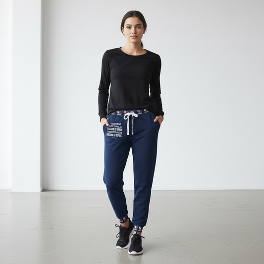 No Freedom to Refuse Joggers –  Elite Navy | Empowerment Streetwear by Kinky Nomad