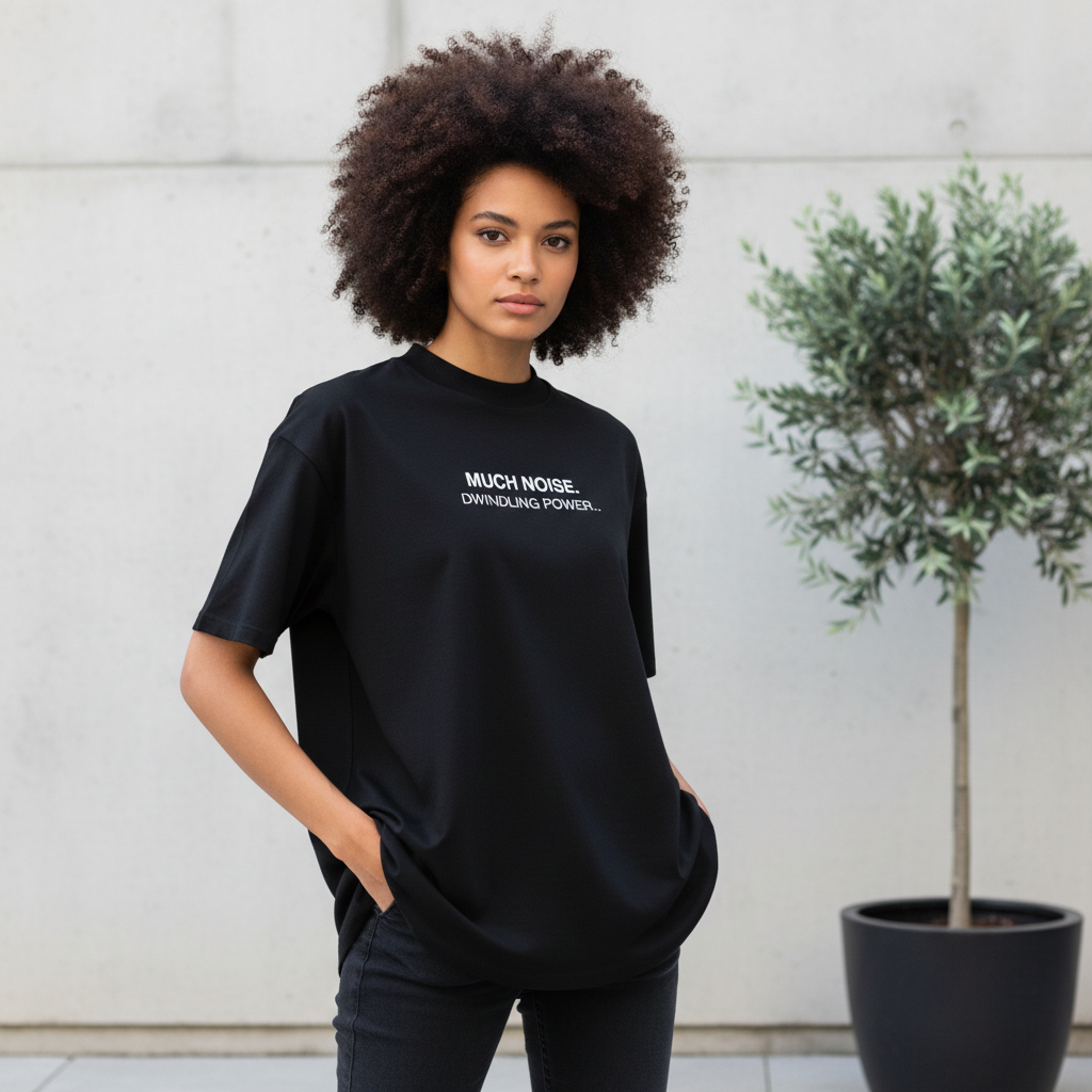Much Noise Dwindling Power Oversized Organic T-Shirt | Unisex Streetwear Tee