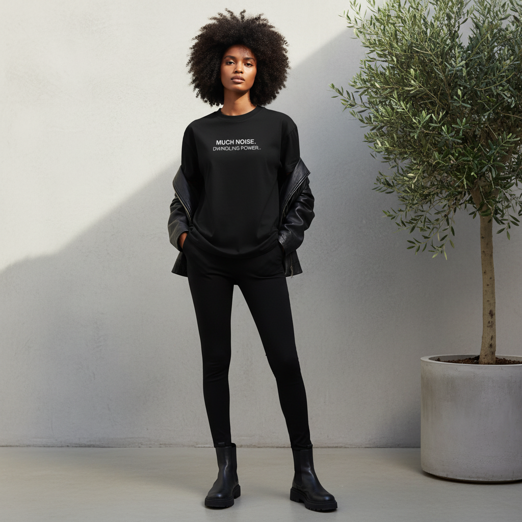 Much Noise Dwindling Power Oversized Organic T-Shirt | Unisex Streetwear Tee