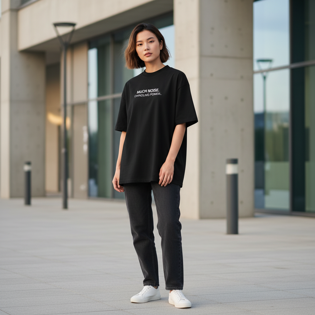 Much Noise Dwindling Power Oversized Organic T-Shirt | Unisex Streetwear Tee