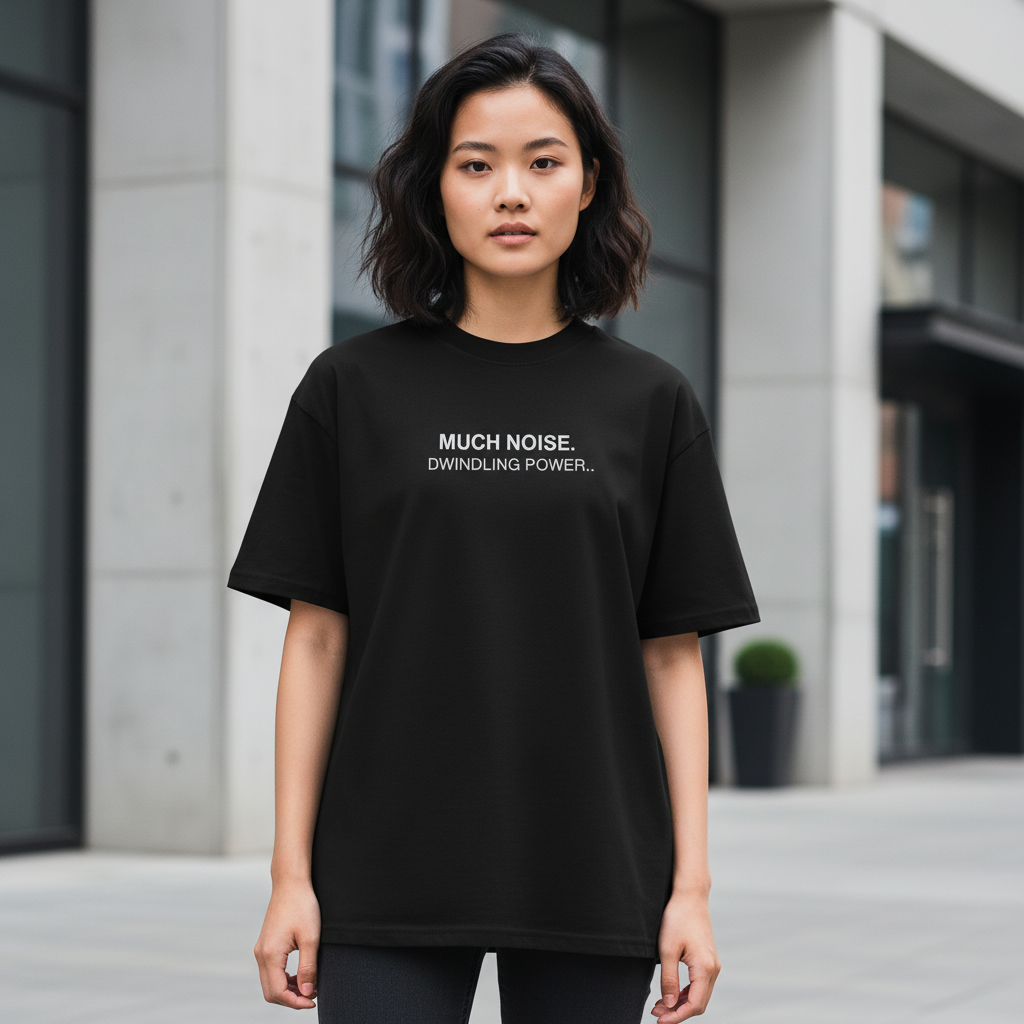 Much Noise Dwindling Power Oversized Organic T-Shirt | Unisex Streetwear Tee