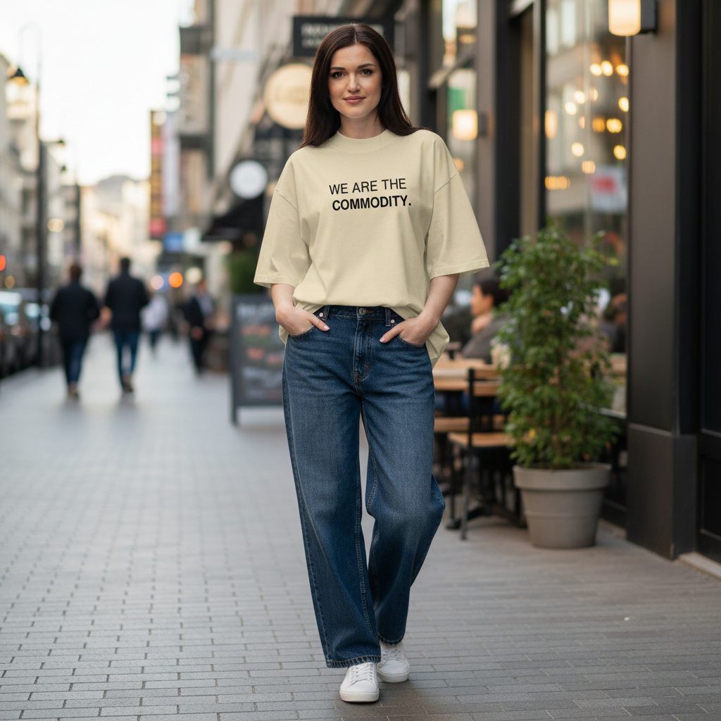 We Are The Commodity Oversized Organic T-Shirt – Empowerment Streetwear Tee