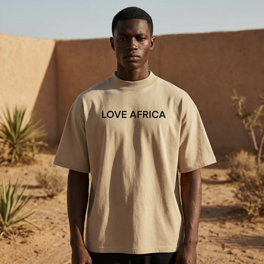 Love Africa Unisex organic oversized high neck t-shirt