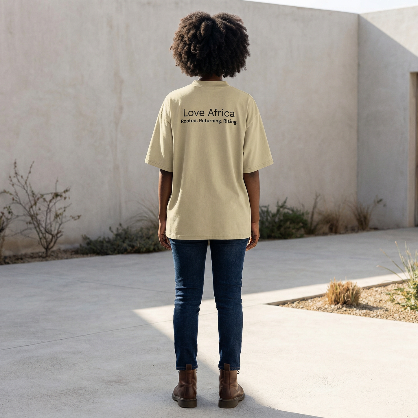 Love Africa Unisex organic oversized high neck t-shirt